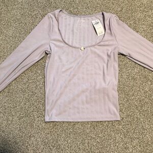 Hollister Pointelle Seamless Fabric Scoop Top